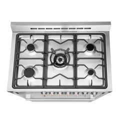 Cosmo 36" Single Oven Gas Range with 5 Burner Cooktop and 3.8 cu. ft. Heavy Duty Cast Iron Grates in Stainless Steel - COS-965AGC