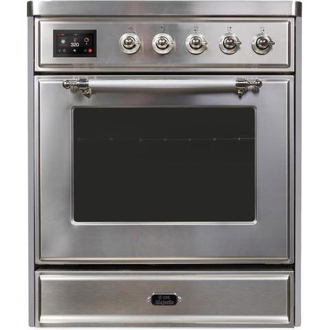 ILVE 30" Majestic II Series Freestanding Electric Single Oven Range with 4 Elements, Triple Glass Cool Door, Convection Oven, TFT Oven Control Display and Child Lock (UMI30) - Ate and Drank