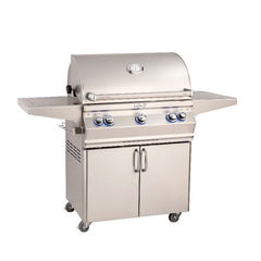 Fire Magic Grills Aurora 30 Inch Portable Grill with Single Side Burner and Analog Thermometer without Back Burner - A540S-7A-62