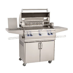 Fire Magic Grills Aurora 30 Inch Portable Grill with Single Side Burner and Analog Thermometer without Back Burner - A540S-7A-62