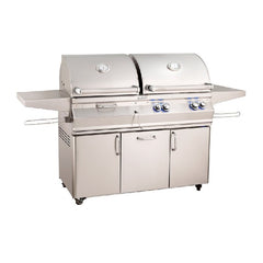 Fire Magic Grills Aurora 81 Inch Free-Standing Gas and Charcoal Combo Grill with Analog Thermometer - A830S-7A-61-CB