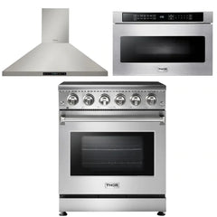 Thor Kitchen Appliance Package - 30 inch Electric Range, Range Hood, Microwave Drawer