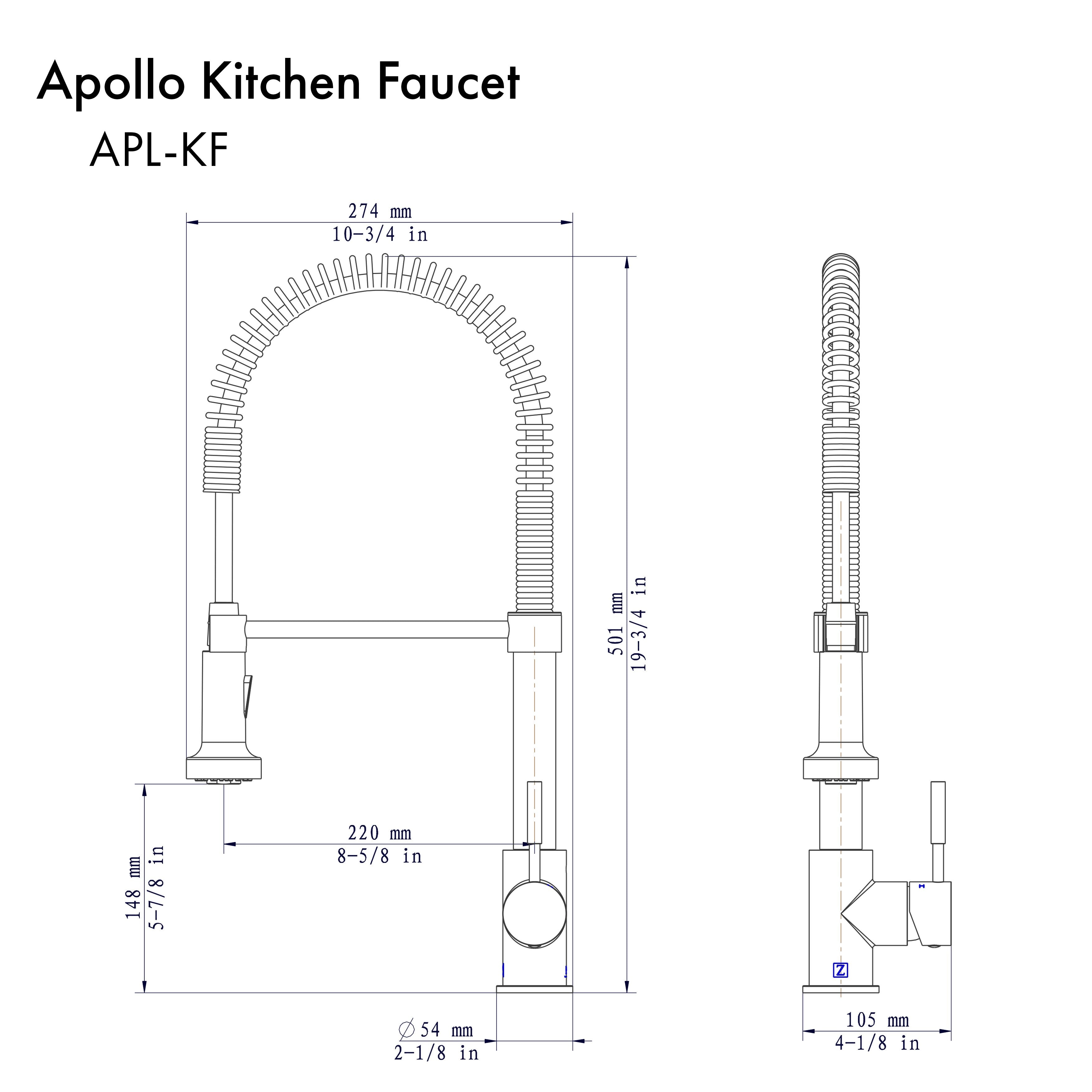 ZLINE Apollo Kitchen Faucet, APL-KF-BN