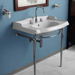 WHITEHAUS 35″ Britannia Large Rectangular Sink Console with Front Towel Bar – B-AR864-ARCG1