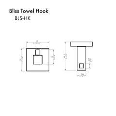 ZLINE Bliss Towel Hook With Color Options - BLS-HK