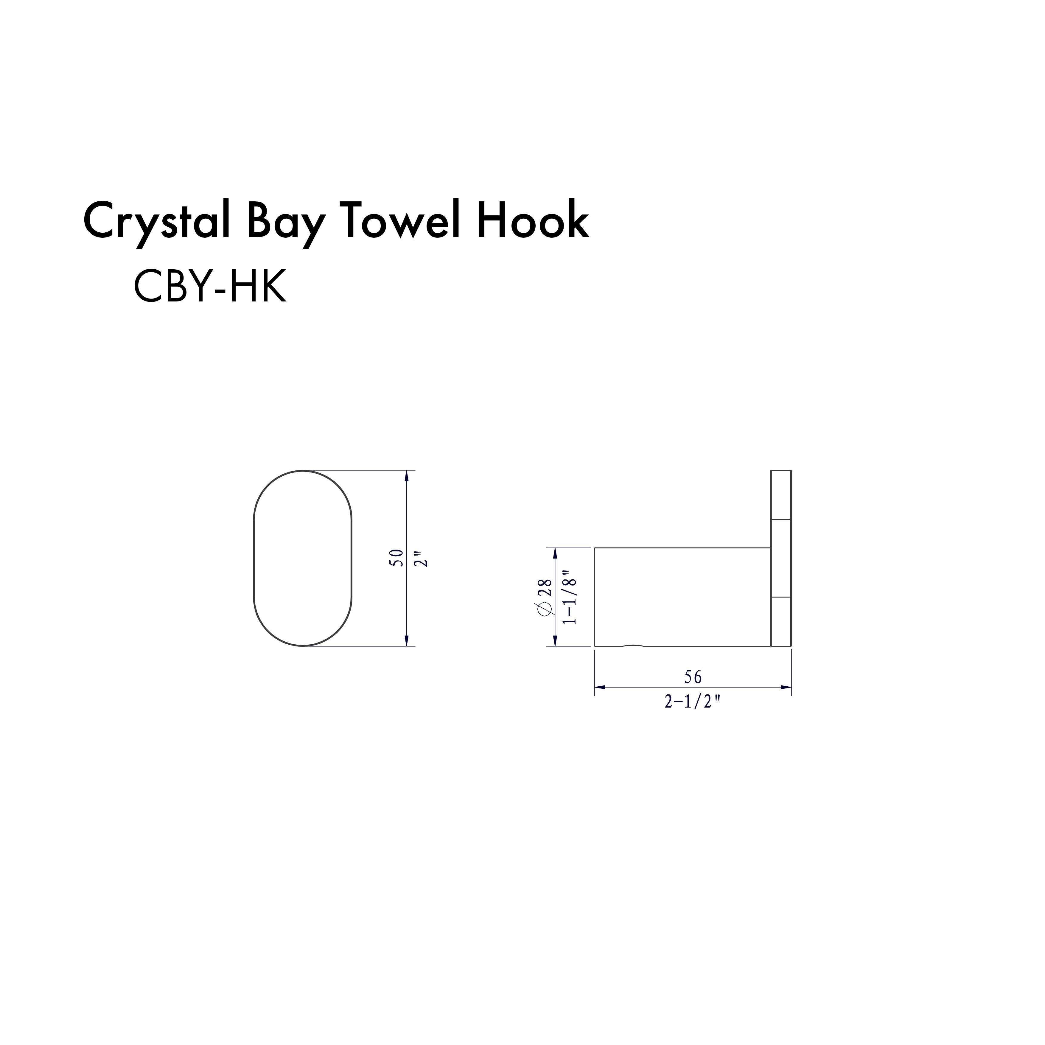 ZLINE Crystal Bay Towel Hook  CBY-HK-BN