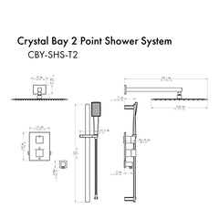 ZLINE Crystal Bay Thermostatic Shower System - CBY-SHS-T2