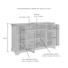 Crosley Campbell 60" Tv Stand White - CF101060-WH