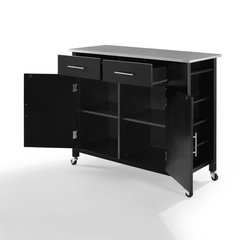 Crosley Savannah 42 Inch Stainless Steel Top Full-Size Kitchen Island/Cart - CF3029SS