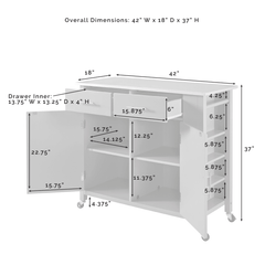 Crosley Savannah 42 Inch Stainless Steel Top Full-Size Kitchen Island/Cart - CF3029SS