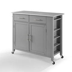 Crosley Savannah 42 Inch Stainless Steel Top Full-Size Kitchen Island/Cart - CF3029SS