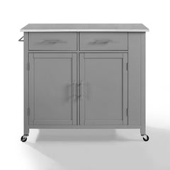 Crosley Savannah 42 Inch Stainless Steel Top Full-Size Kitchen Island/Cart - CF3029SS