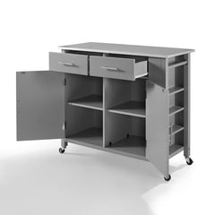 Crosley Savannah 42 Inch Stainless Steel Top Full-Size Kitchen Island/Cart - CF3029SS