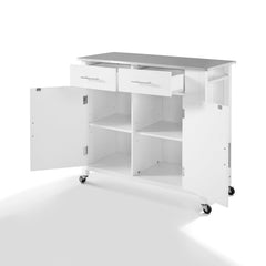 Crosley Savannah 42 Inch Stainless Steel Top Full-Size Kitchen Island/Cart - CF3029SS