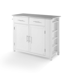 Crosley Savannah 42 Inch Stainless Steel Top Full-Size Kitchen Island/Cart - CF3029SS