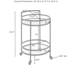 Crosley Bailey Round Bar Cart - CF4009