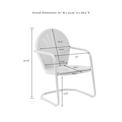 Crosley Griffith 22 Inch Outdoor Metal Armchair - CO1001A