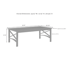 Crosley Kaplan Outdoor Metal Coffee Table - CO6207