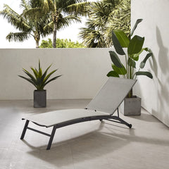 Crosley Weaver Outdoor Sling Chaise Lounge Light-Gray - CO6310MB-LG