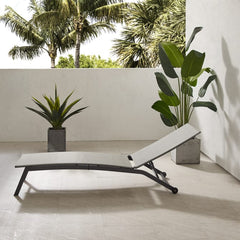 Crosley Weaver Outdoor Sling Chaise Lounge Light-Gray - CO6310MB-LG