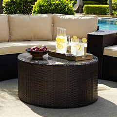 Crosley Catalina 32 Inch Outdoor Wicker Round Coffee Table - CO7121