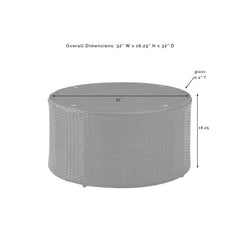 Crosley Catalina 32 Inch Outdoor Wicker Round Coffee Table - CO7121
