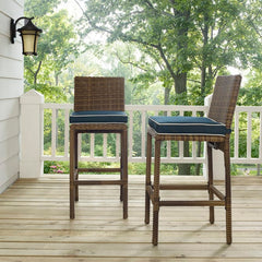 Crosley Bradenton 17.63 Inch 2pc Outdoor Wicker Bar Height Bar Stool Set - CO7134WB
