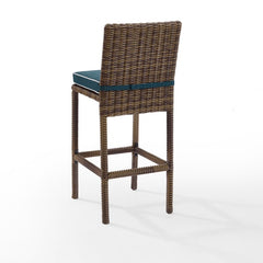 Crosley Bradenton 17.63 Inch 2pc Outdoor Wicker Bar Height Bar Stool Set - CO7134WB