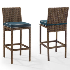 Crosley Bradenton 17.63 Inch 2pc Outdoor Wicker Bar Height Bar Stool Set - CO7134WB