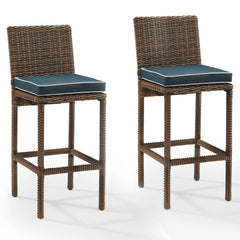 Crosley Bradenton 17.63 Inch 2pc Outdoor Wicker Bar Height Bar Stool Set - CO7134WB