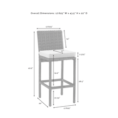 Crosley Bradenton 17.63 Inch 2pc Outdoor Wicker Bar Height Bar Stool Set - CO7134WB