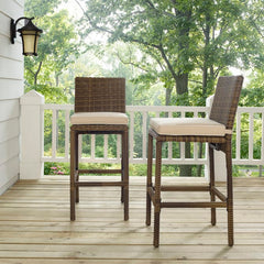 Crosley Bradenton 17.63 Inch 2pc Outdoor Wicker Bar Height Bar Stool Set - CO7134WB