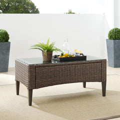 Crosley Rockport Outdoor Wicker Coffee Table Oatmeal - CO7162-LB