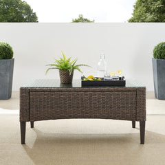 Crosley Rockport Outdoor Wicker Coffee Table Oatmeal - CO7162-LB