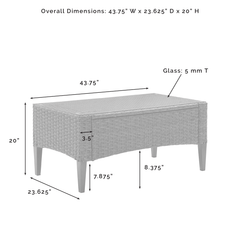 Crosley Rockport Outdoor Wicker Coffee Table Oatmeal - CO7162-LB