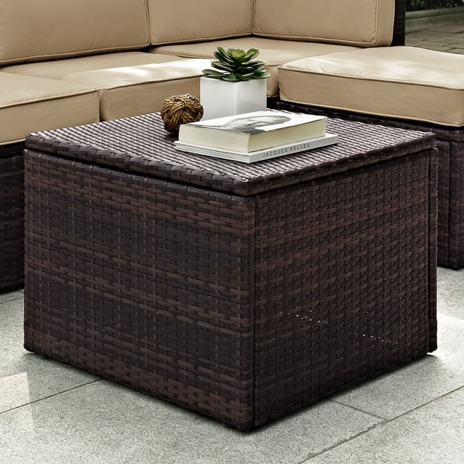 Crosley Palm Harbor 23 Inch Outdoor Wicker Coffee Sectional Table