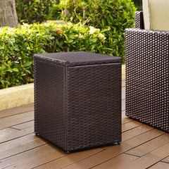 Crosley Palm Harbor 18 Inch Outdoor Wicker Rectangular Side Table Brown - CO7216-BR