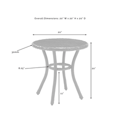 Crosley Palm Harbor 20 Inch Outdoor Wicker Round Side Table - CO7217