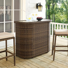 Crosley Bradenton Outdoor Wicker Bar Weathered Brown - CO7221-WB