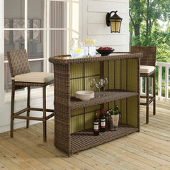 Crosley Bradenton Outdoor Wicker Bar Weathered Brown - CO7221-WB