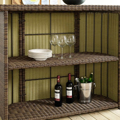 Crosley Bradenton Outdoor Wicker Bar Weathered Brown - CO7221-WB