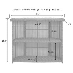 Crosley Bradenton Outdoor Wicker Bar Weathered Brown - CO7221-WB