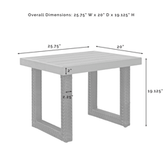 Crosley Beaufort 25.75 Inch Outdoor Wicker Side Table Brown - CO7229-BR