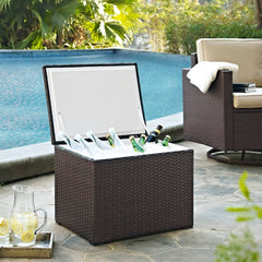 Crosley Palm Harbor 24 Inch Outdoor Wicker Cooler Brown - CO7302-BR