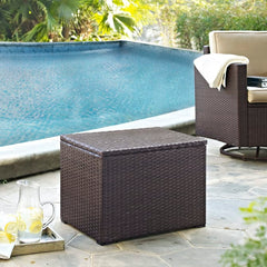 Crosley Palm Harbor 24 Inch Outdoor Wicker Cooler Brown - CO7302-BR