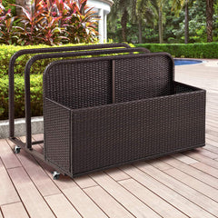 Crosley Palm Harbor 44 Inch Outdoor Wicker Pool Storage Caddy - CO7303