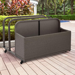 Crosley Palm Harbor 44 Inch Outdoor Wicker Pool Storage Caddy - CO7303