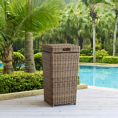 Crosley Bradenton 16.50 Inch Outdoor Wicker Trash Can - CO7306-WB