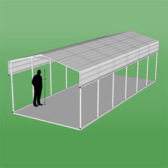 Aleko Galvanized Steel Carport and Canopy Shelter - 12 x 29/23/20 Feet - CPM