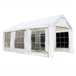 Aleko Heavy Duty Outdoor Canopy Tent with Sidewalls and Windows - 10 X 20 FT - CPWT1020-AP